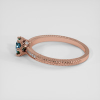 0.85 Ct. Greenish Blue Sapphire Ring, 14K Rose Gold 4