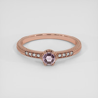 0.21 Ct. Purplish Pink Sapphire Ring, 14K Rose Gold 1