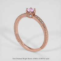 0.21 Ct. Purplish Pink Sapphire Ring, 14K Rose Gold 2