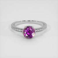 1.22 Ct. Pinkish Purple Sapphire Ring, Silver 1