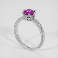 1.22 Ct. Pinkish Purple Sapphire Ring, Silver 2