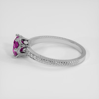 1.22 Ct. Pinkish Purple Sapphire Ring, Silver 4
