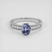 0.99 Ct. Blue Spinel Ring, 10K White Gold 1