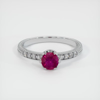 0.63 Ct. Pinkish Red Ruby Ring, 10K White Gold 1