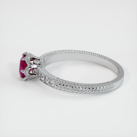 0.63 Ct. Pinkish Red Ruby Ring, 10K White Gold 4