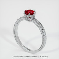 0.68 Ct. Ruby Ring, 10K White Gold 2