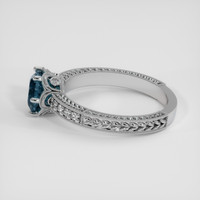 1.82 Ct. Greenish Blue Sapphire Ring, 10K White Gold 4