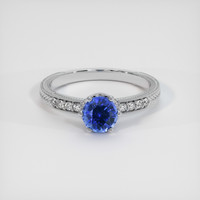 1.14 Ct. Blue Sapphire Ring, 14K White Gold 1