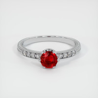 0.66 Ct. Ruby Ring, 14K White Gold 1