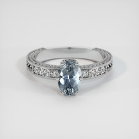 1.51 Ct. Greyish Blue Sapphire Ring, 14K White Gold 1