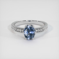1.24 Ct. Blue Sapphire Ring, 14K White Gold 1