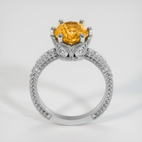 3.64 Ct. Yellowish Orange Sapphire Ring, 14K White Gold 3