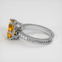 3.64 Ct. Yellowish Orange Sapphire Ring, 14K White Gold 4