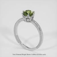 1.06 Ct. Green Sapphire Ring, 14K White Gold 2