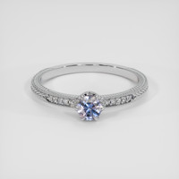 0.49 Ct. Bluish Purple Sapphire Ring, 14K White Gold 1