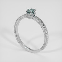 0.48 Ct. Bluish Green Sapphire Ring, 14K White Gold 2