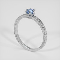 0.50 Ct. Blue Sapphire Ring, 14K White Gold 2