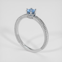 0.51 Ct. Greyish Blue Sapphire Ring, 14K White Gold 2