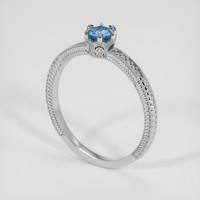 0.54 Ct. Greenish Blue Sapphire Ring, 14K White Gold 2