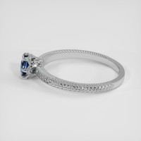 0.68 Ct. Greenish Blue Sapphire Ring, 14K White Gold 4