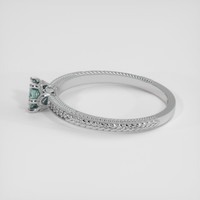 0.56 Ct. Bluish Green Sapphire Ring, 14K White Gold 4
