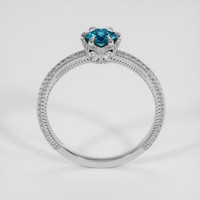 0.85 Ct. Greenish Blue Sapphire Ring, 14K White Gold 3
