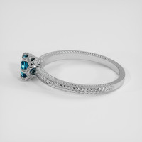 0.85 Ct. Greenish Blue Sapphire Ring, 14K White Gold 4