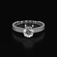 0.90 Ct. Sapphire Ring, 14K White Gold 1