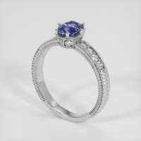 0.99 Ct. Blue Spinel Ring, 18K White Gold 2