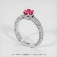 1.07 Ct. Padparadscha Sapphire Ring, 18K White Gold 2