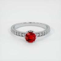 0.61 Ct. Ruby Ring, 18K White Gold 1