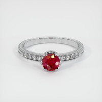 0.54 Ct. Ruby Ring, 18K White Gold 1