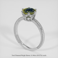 1.81 Ct. Bi Color Sapphire Ring, 18K White Gold 2