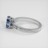 1.24 Ct. Blue Sapphire Ring, 18K White Gold 4