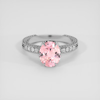 2.06 Ct. Pink Sapphire Ring, 18K White Gold 1