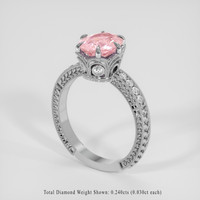 2.06 Ct. Pink Sapphire Ring, 18K White Gold 2