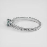 0.48 Ct. Bluish Green Sapphire Ring, 18K White Gold 4
