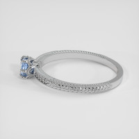 0.50 Ct. Blue Sapphire Ring, 18K White Gold 4