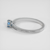 0.54 Ct. Greenish Blue Sapphire Ring, 18K White Gold 4