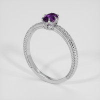 0.51 Ct. Purple Sapphire Ring, 18K White Gold 2