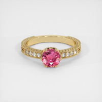 1.07 Ct. Padparadscha Sapphire Ring, 10K Yellow Gold 1