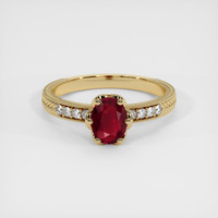 0.60 Ct. Ruby Ring, 10K Yellow Gold 1