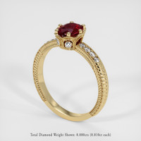 0.60 Ct. Ruby Ring, 10K Yellow Gold 2