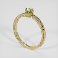 0.50 Ct. Yellowish Green Sapphire Ring, 10K Yellow Gold 2