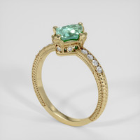 1.36 Ct. Bluish Green Sapphire Ring, 10K Yellow Gold 2