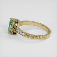 1.36 Ct. Bluish Green Sapphire Ring, 10K Yellow Gold 4