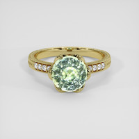 3.56 Ct. Green Sapphire Ring, 10K Yellow Gold 1
