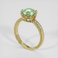 3.56 Ct. Green Sapphire Ring, 10K Yellow Gold 2
