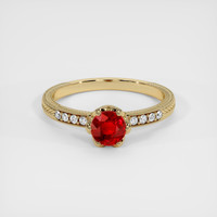 0.61 Ct. Ruby Ring, 14K Yellow Gold 1