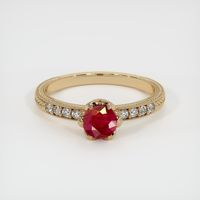 0.54 Ct. Ruby Ring, 14K Yellow Gold 1